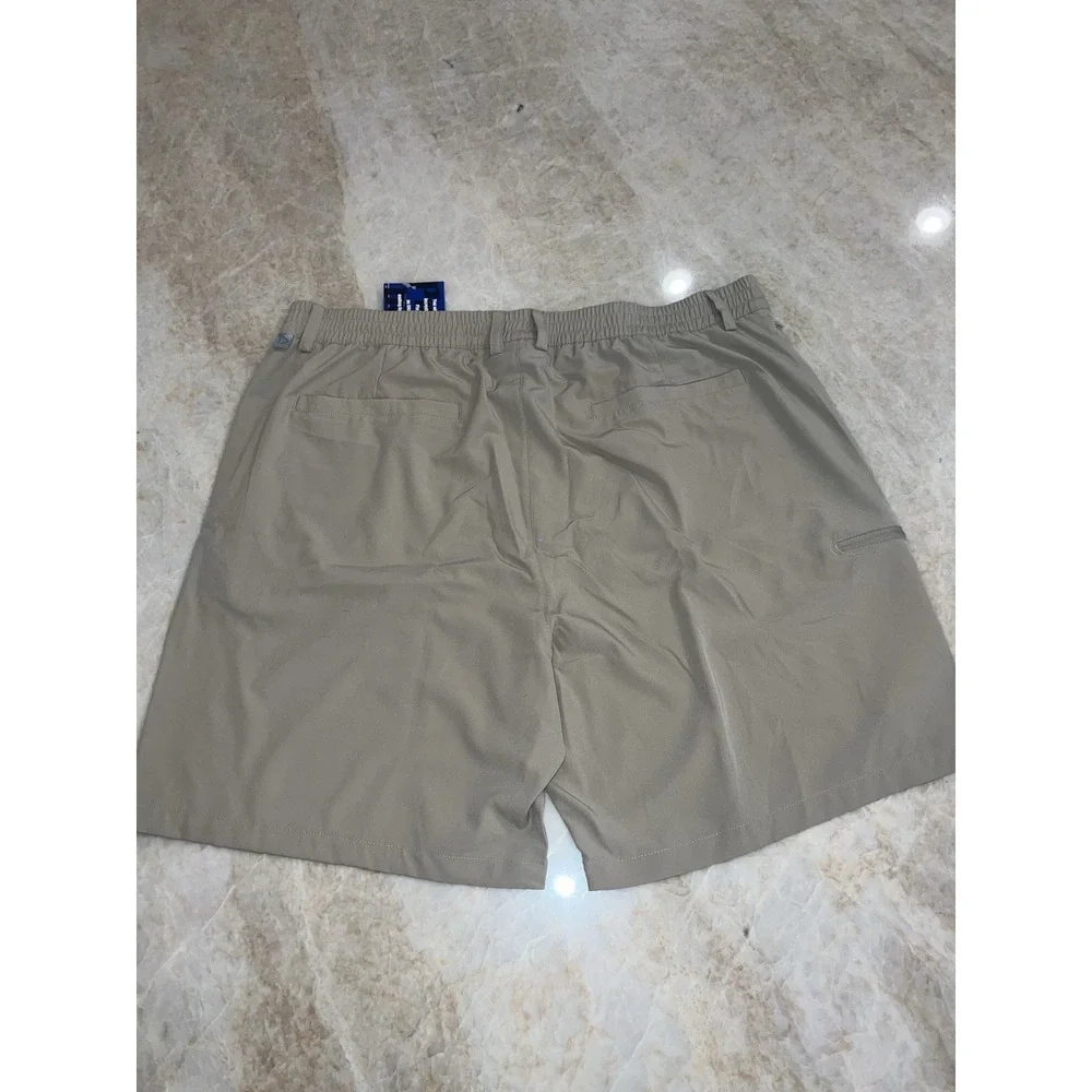 PinkBomb Men's Beige Athletic Golf Shorts 2XL Polyester 7